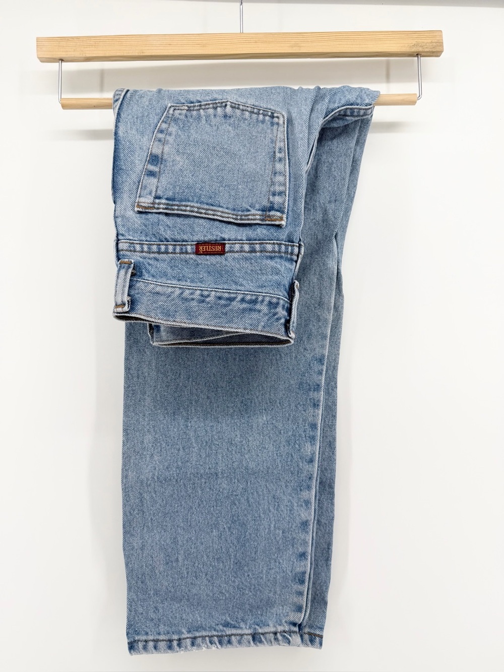 Vintage 1994 Rustler Youth Size 12 Reg Fits W24 Light Wash Straight Leg Jeans